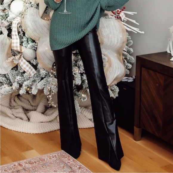 Abercrombie & Fitch Leather Split Flare Legging - Picture 2 of 6